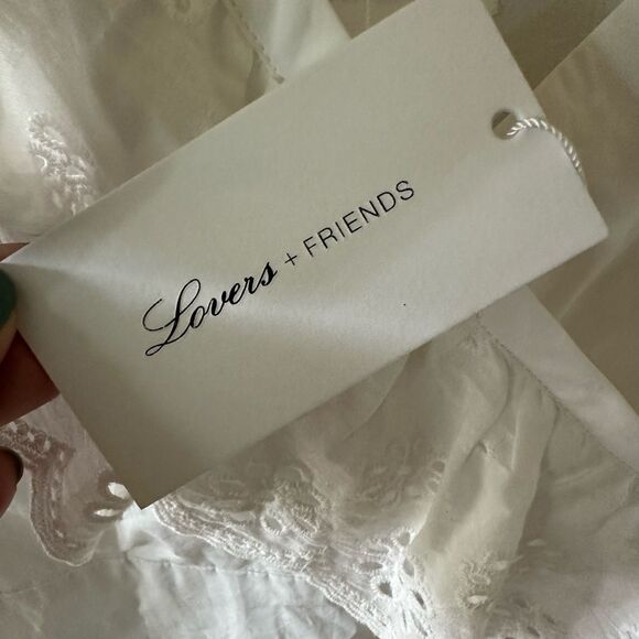 NWT Lovers + Friends Eyelet White Cotton Mini Dress Size M - Picture 2 of 8